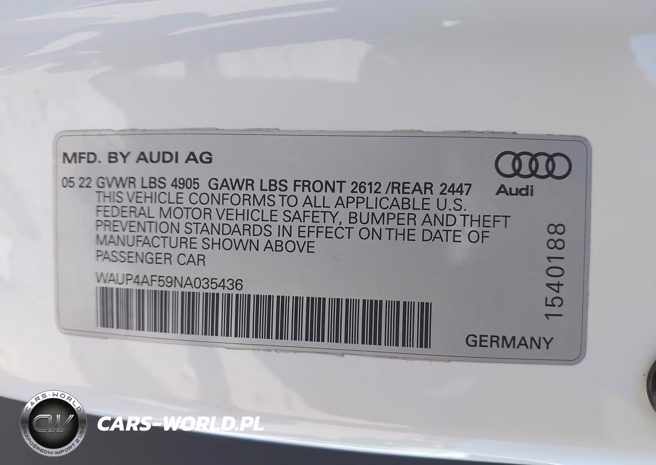 2022 Audi S5 Premium Plus Tfsi Quattro Tiptronic VIN:WAUP4AF59NA035436 - 9