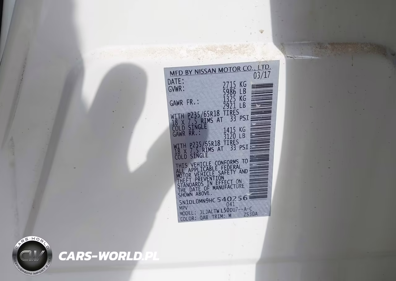 2017 Infiniti Qx60 VIN:5N1DL0MN9HC540256 - 9