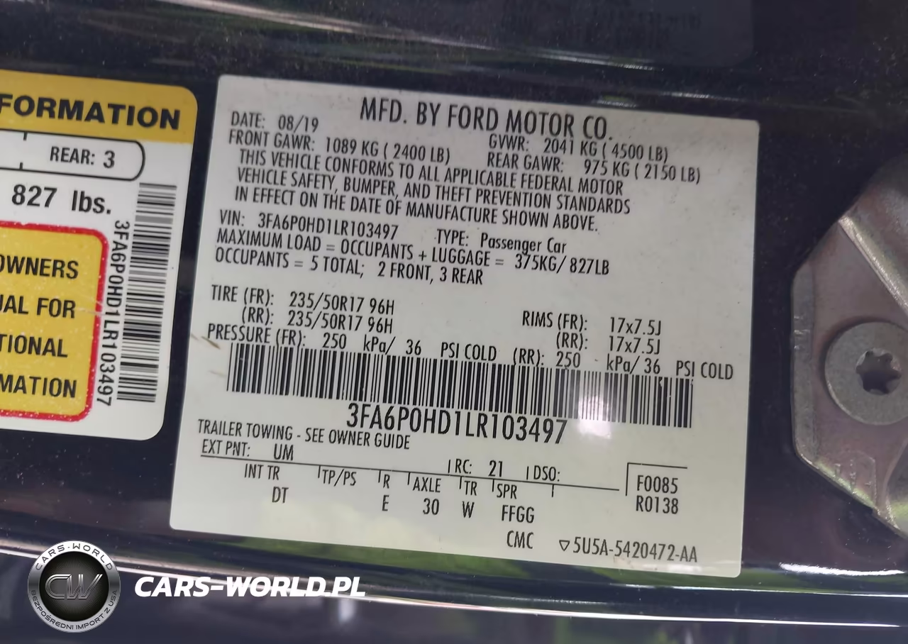 2020 Ford Fusion Se VIN:3FA6P0HD1LR103497 - 9