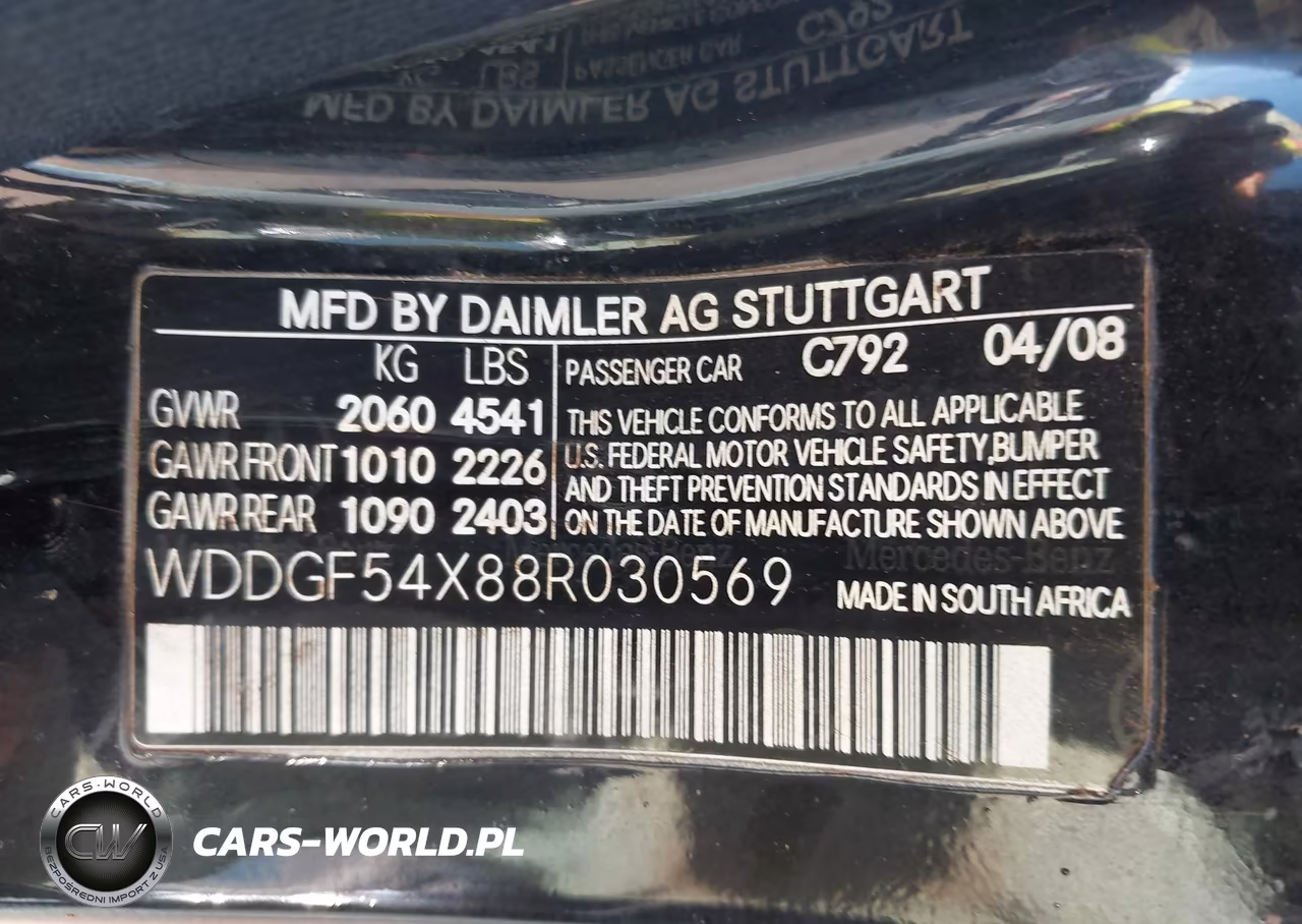 2008 Mercedes-Benz C 300 Luxury-Sport VIN:WDDGF54X88R030569 - 9