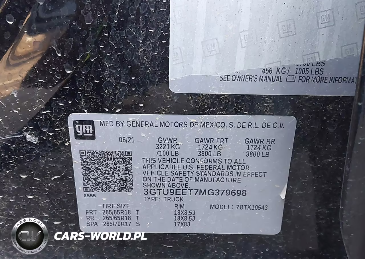 2021 GMC Sierra 1500 4Wd Short Box At4 VIN:3GTU9EET7MG379698 - 9