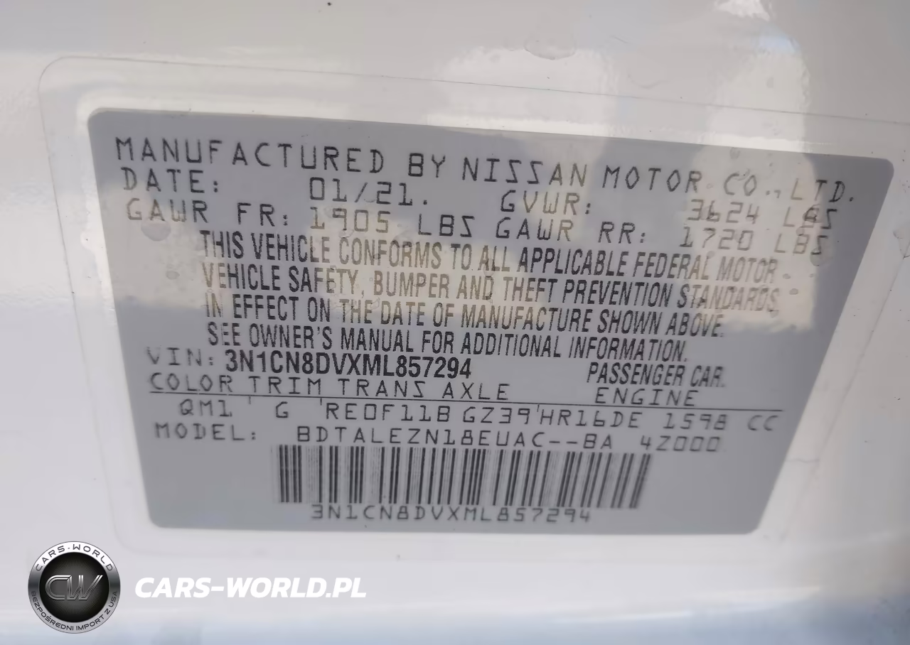 2021 Nissan Versa S Xtronic Cvt VIN:3N1CN8DVXML857294 - 9