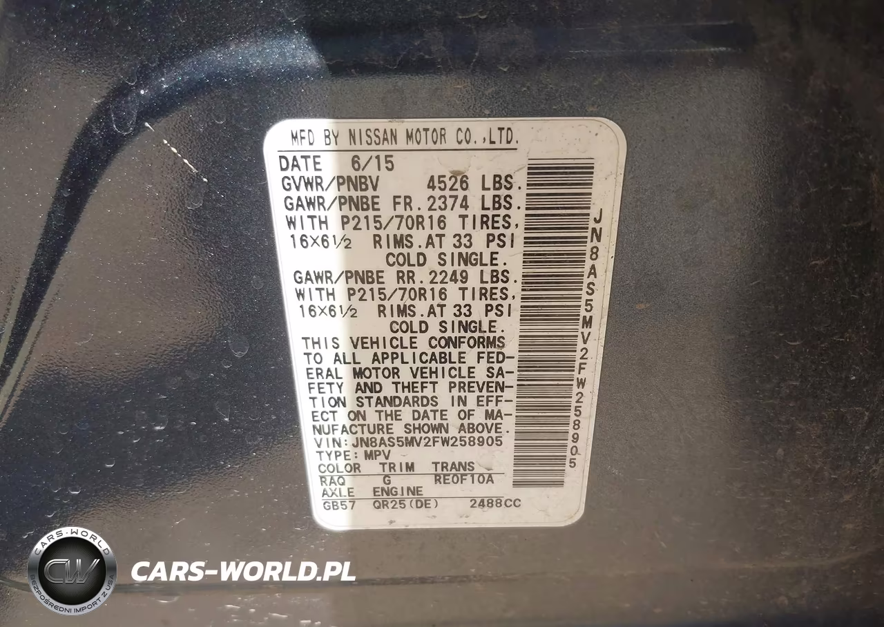 2015 Nissan Rogue Select S VIN:JN8AS5MV2FW258905 - 9