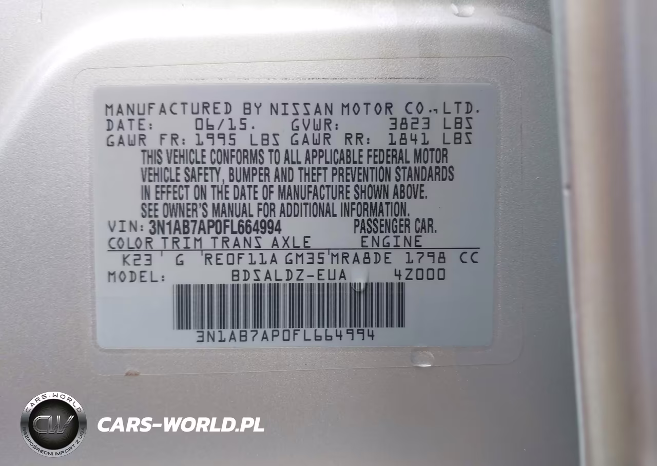 2015 Nissan Sentra Fe+ S-S-Sl-Sr-Sv VIN:3N1AB7AP0FL664994 - 9