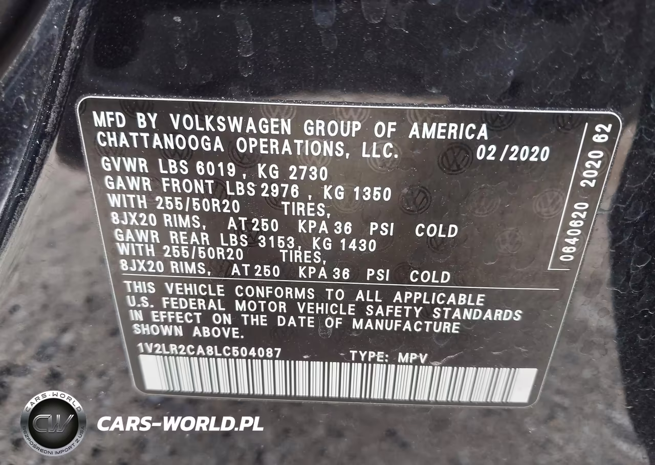 2020 Volkswagen Atlas 3.6L V6 Se-3.6L V6 Se W-Technology R-Line VIN:1V2LR2CA8LC504087 - 9