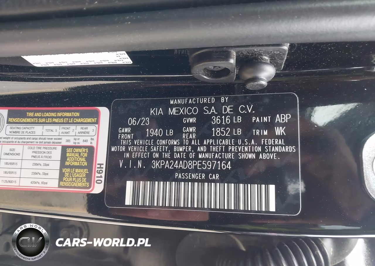 2023 Kia Rio Lx VIN:3KPA24AD8PE597164 - 9