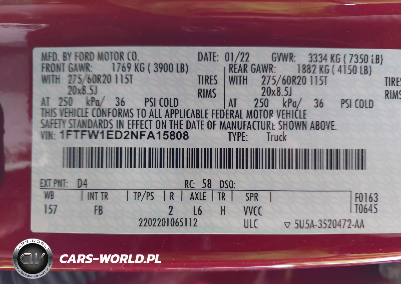 2022 Ford F-150 Xlt VIN:1FTFW1ED2NFA15808 - 9