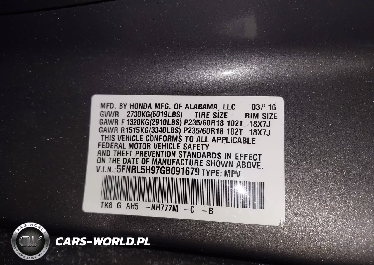 2016 Honda Odyssey Touring-Touring Elite VIN:5FNRL5H97GB091679 - 9