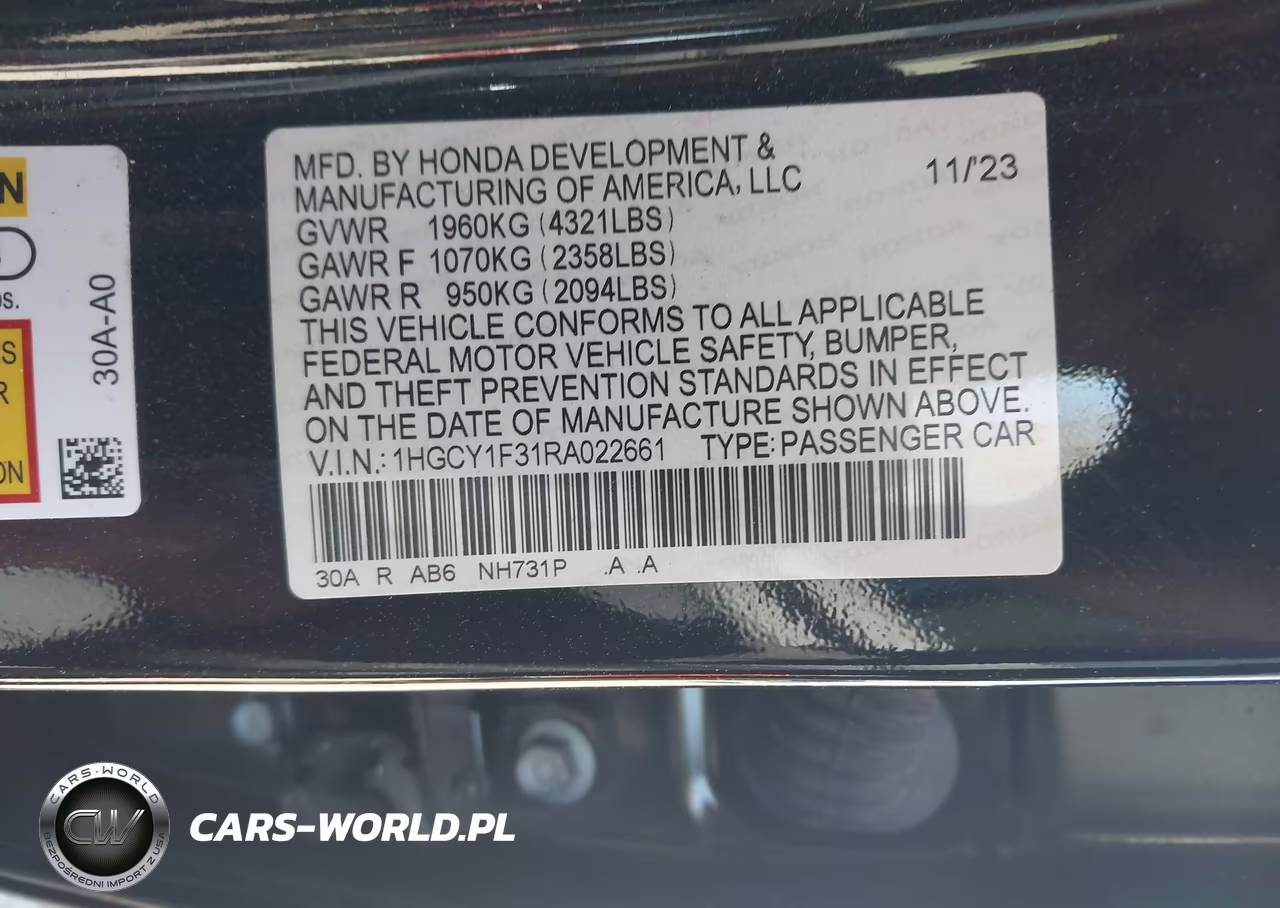 2024 Honda Accord Ex VIN:1HGCY1F31RA022661 - 9