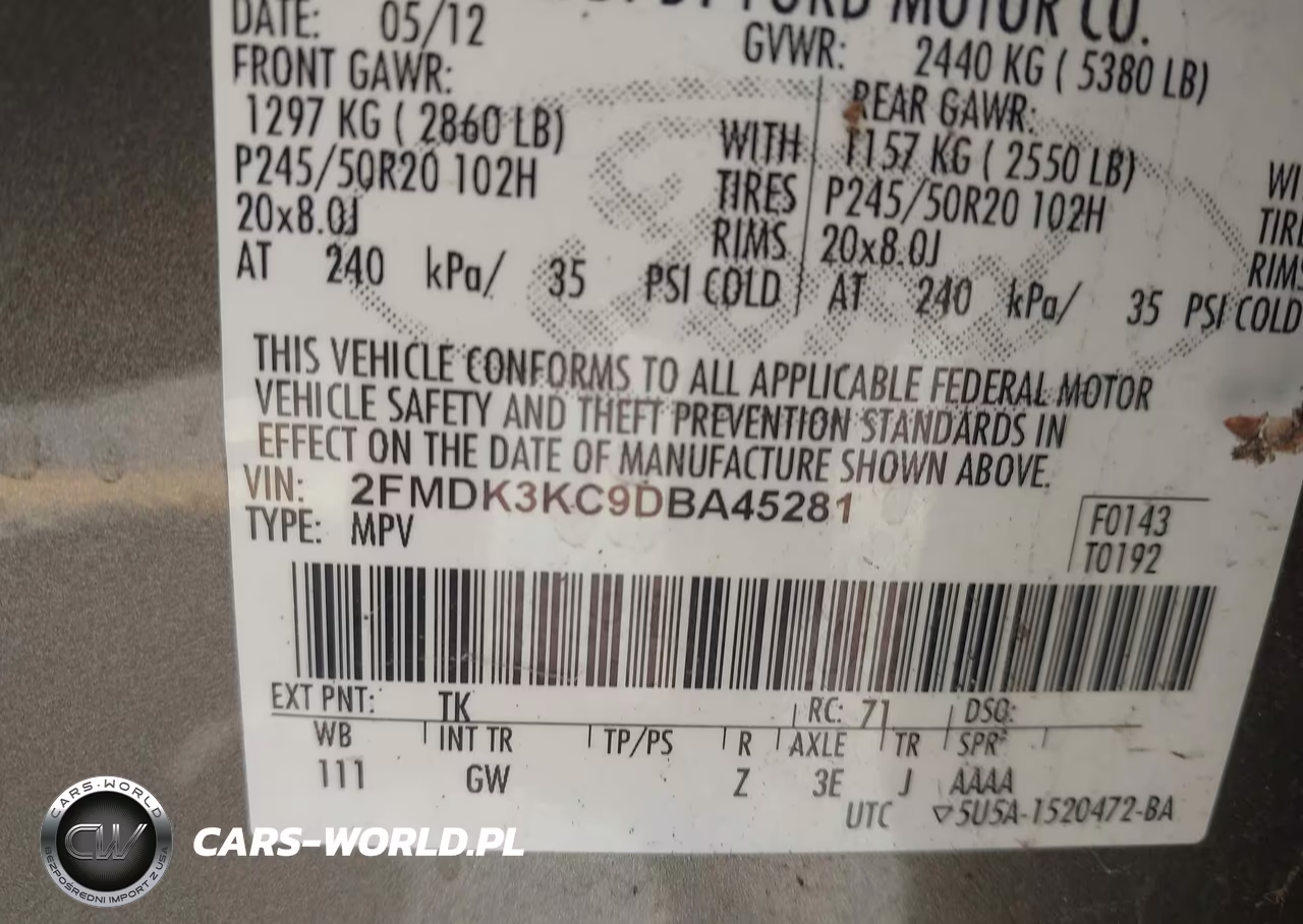 2013 Ford Edge Limited VIN:2FMDK3KC9DBA45281 - 9