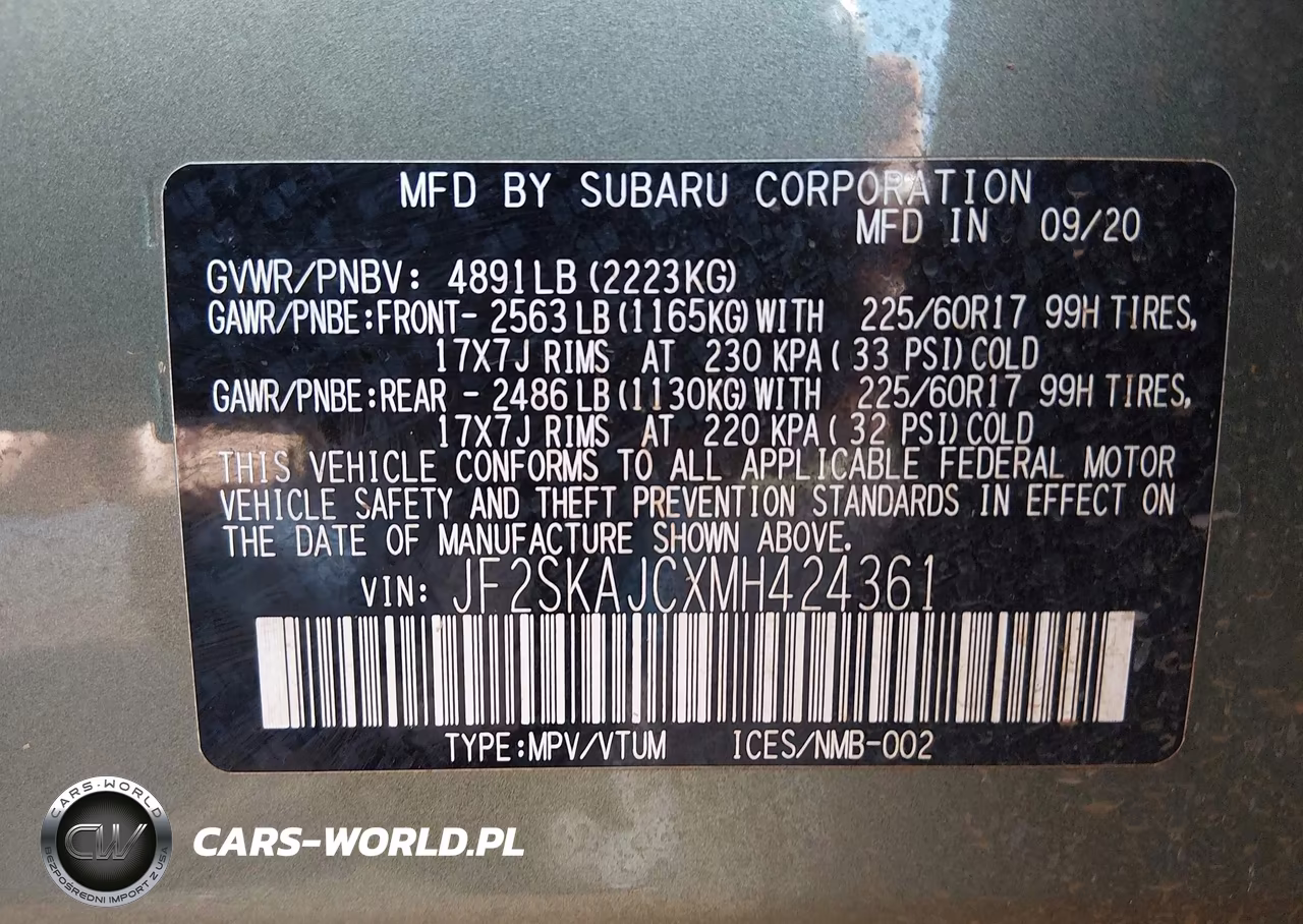 2021 Subaru Forester Premium VIN:JF2SKAJCXMH424361 - 9