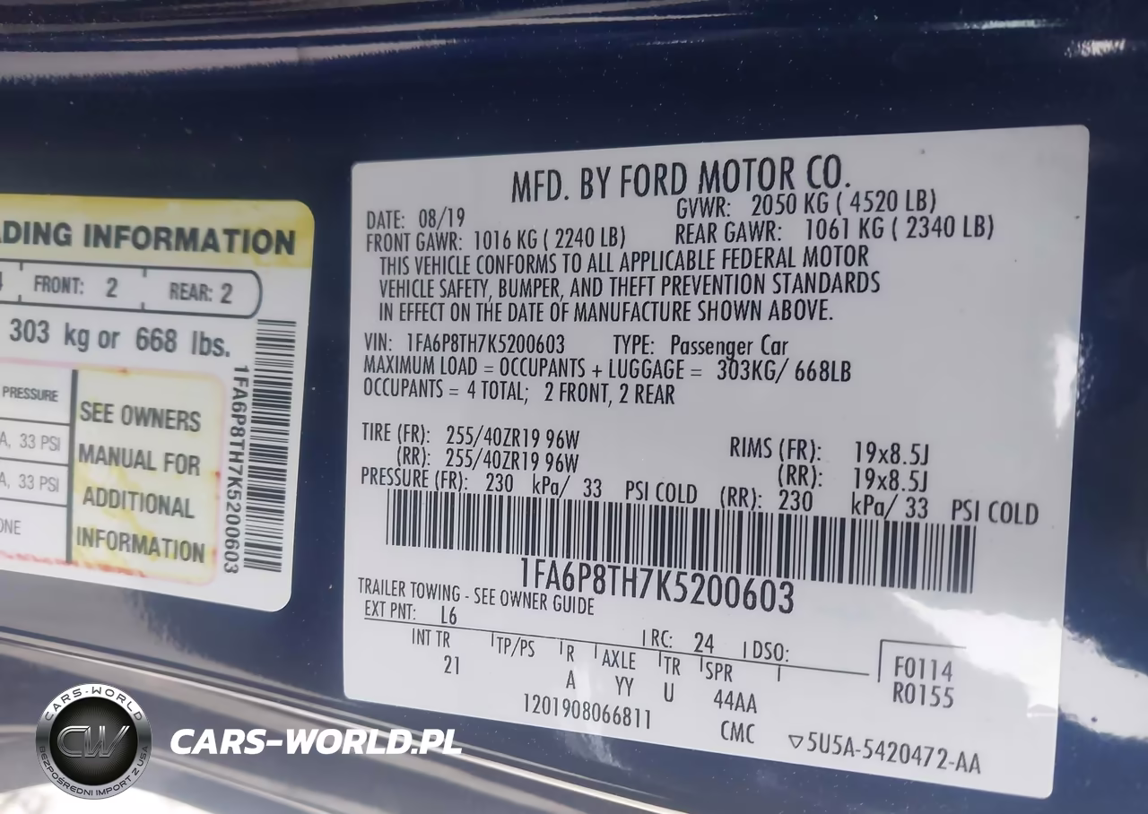 2019 Ford Mustang Ecoboost VIN:1FA6P8TH7K5200603 - 9
