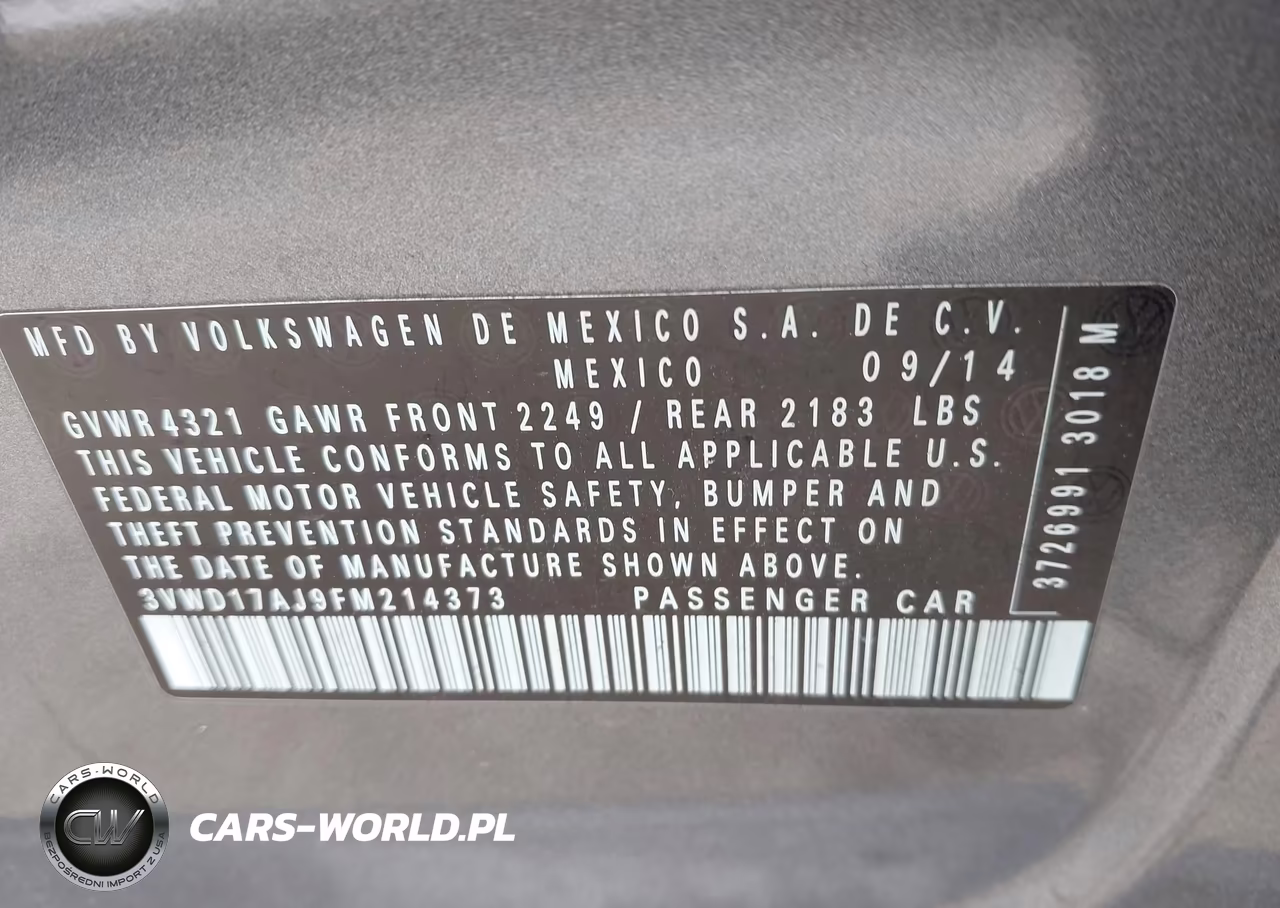 2015 Volkswagen Jetta 1.8T Se VIN:3VWD17AJ9FM214373 - 9
