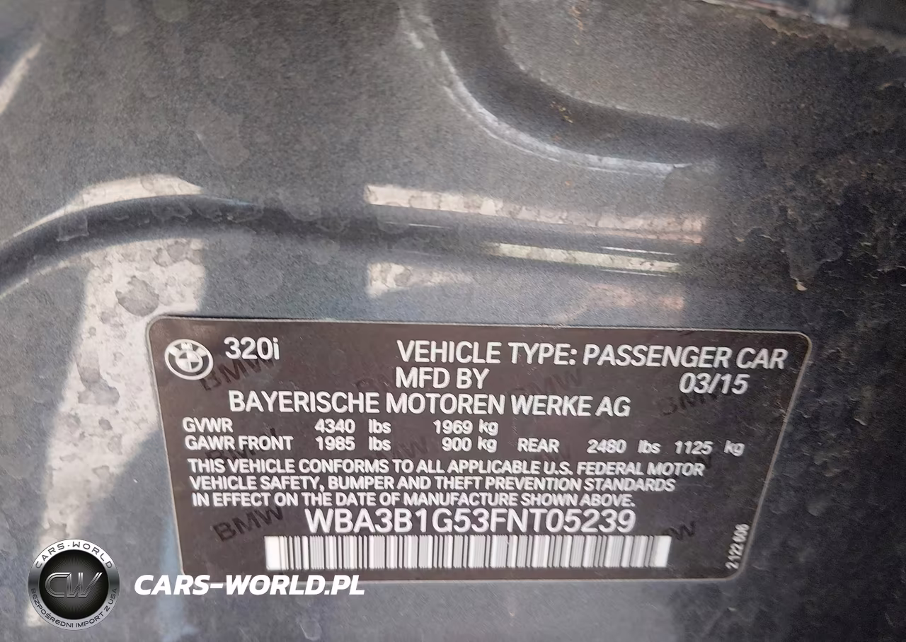 2015 BMW 320I VIN:WBA3B1G53FNT05239 - 9