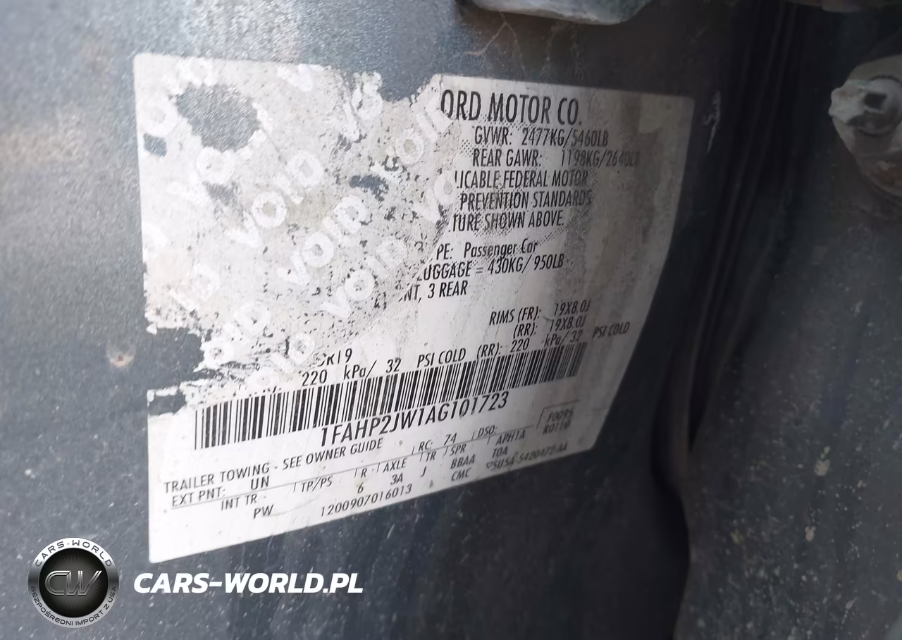2010 Ford Taurus Limited VIN:1FAHP2JW1AG101723 - 9