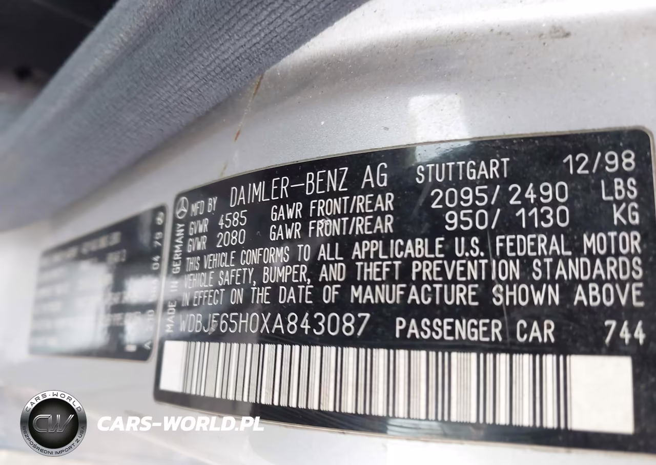 1999 Mercedes-Benz E 320 VIN:WDBJF65H0XA843087 - 9