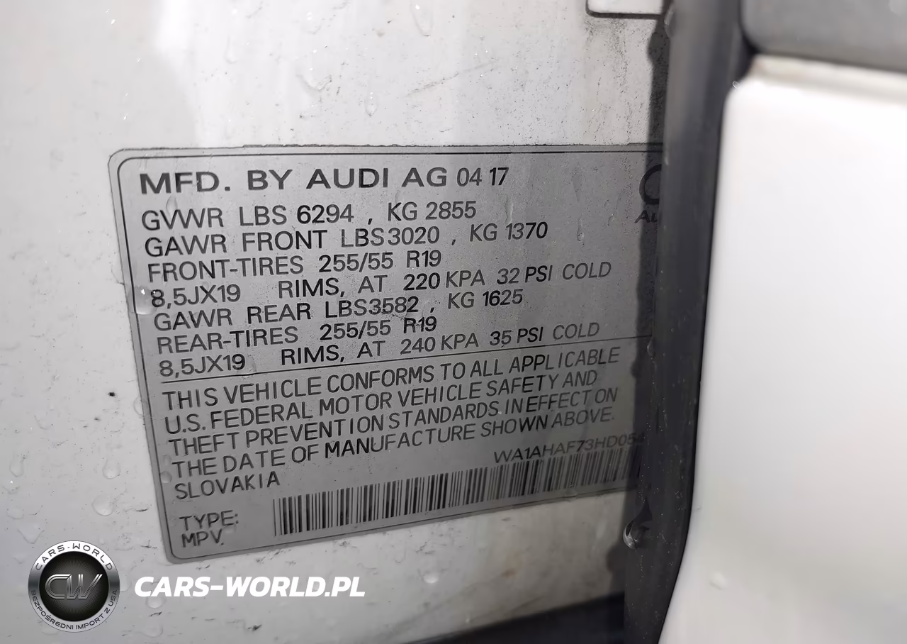 2017 Audi Q7 2.0T Premium VIN:WA1AHAF73HD054995 - 9