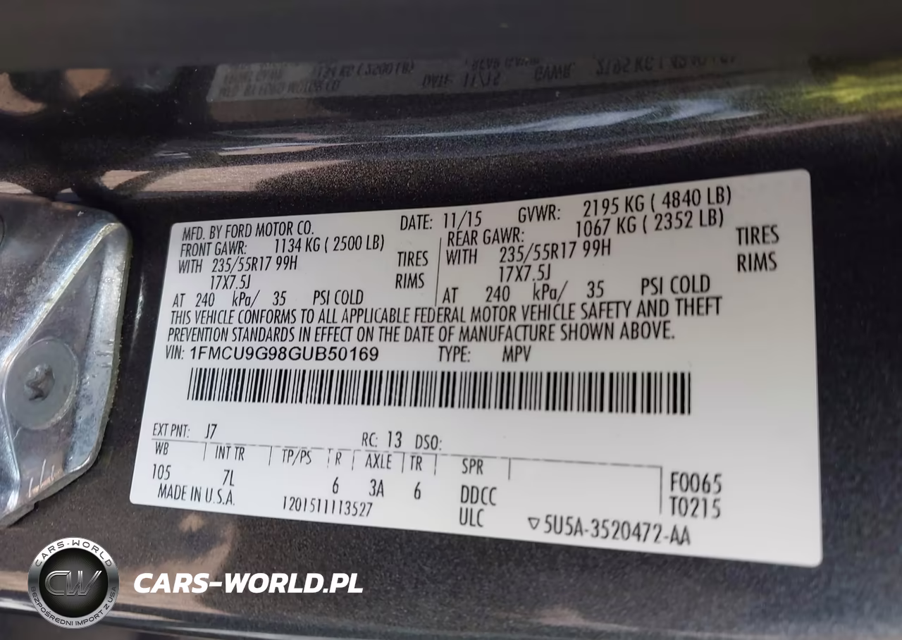 2016 Ford Escape Se VIN:1FMCU9G98GUB50169 - 9