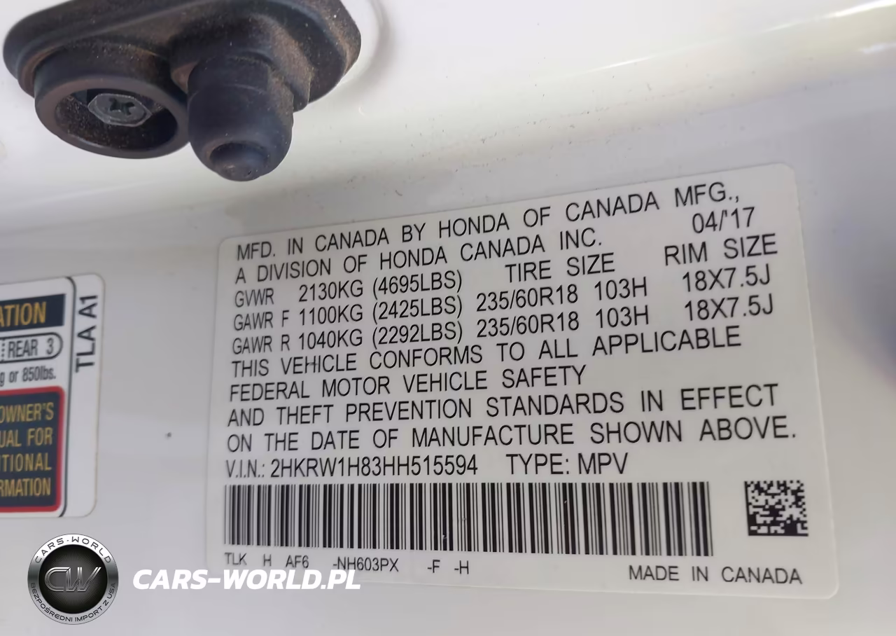 2017 Honda Cr-V Ex-L-Ex-L Navi VIN:2HKRW1H83HH515594 - 9