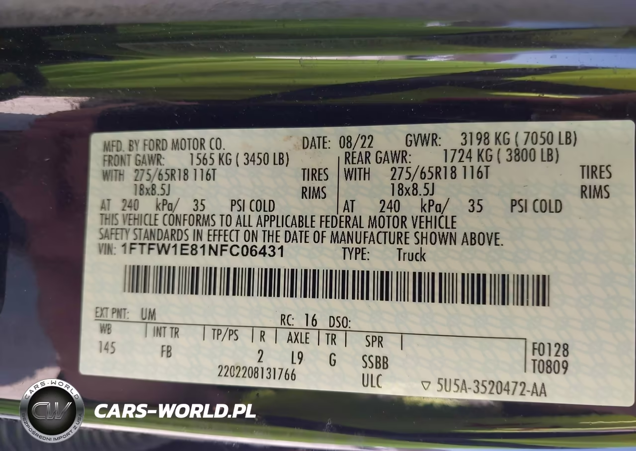 2022 Ford F-150 Xlt VIN:1FTFW1E81NFC06431 - 9