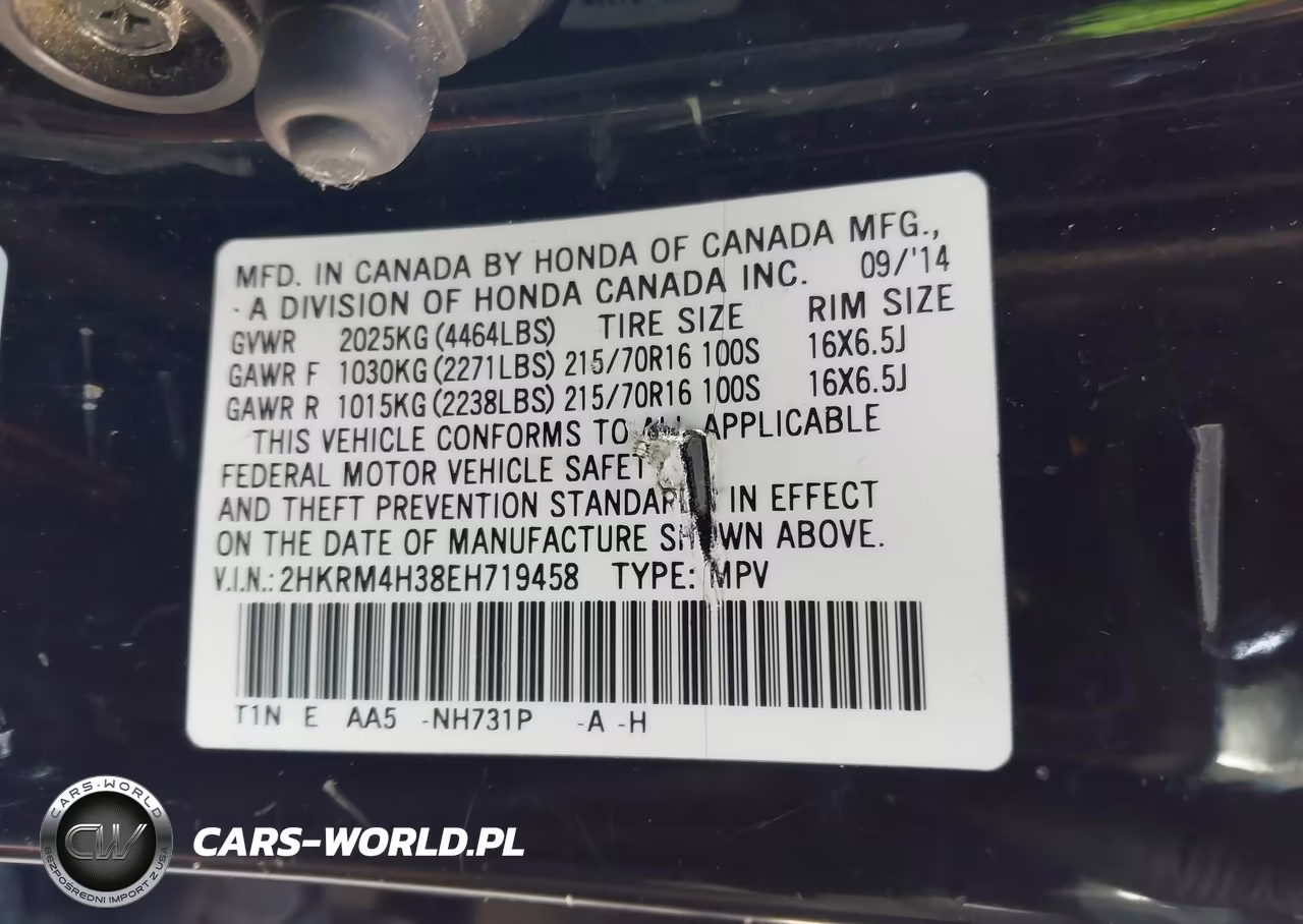 2014 Honda Cr-V Lx VIN:2HKRM4H38EH719458 - 9