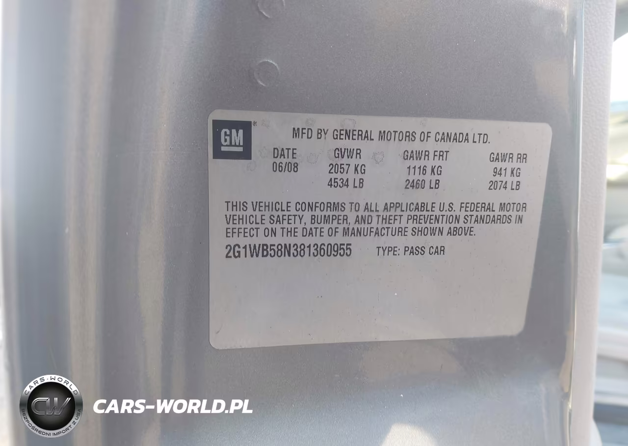 2008 Chevrolet Impala Ls VIN:2G1WB58N381360955 - 9