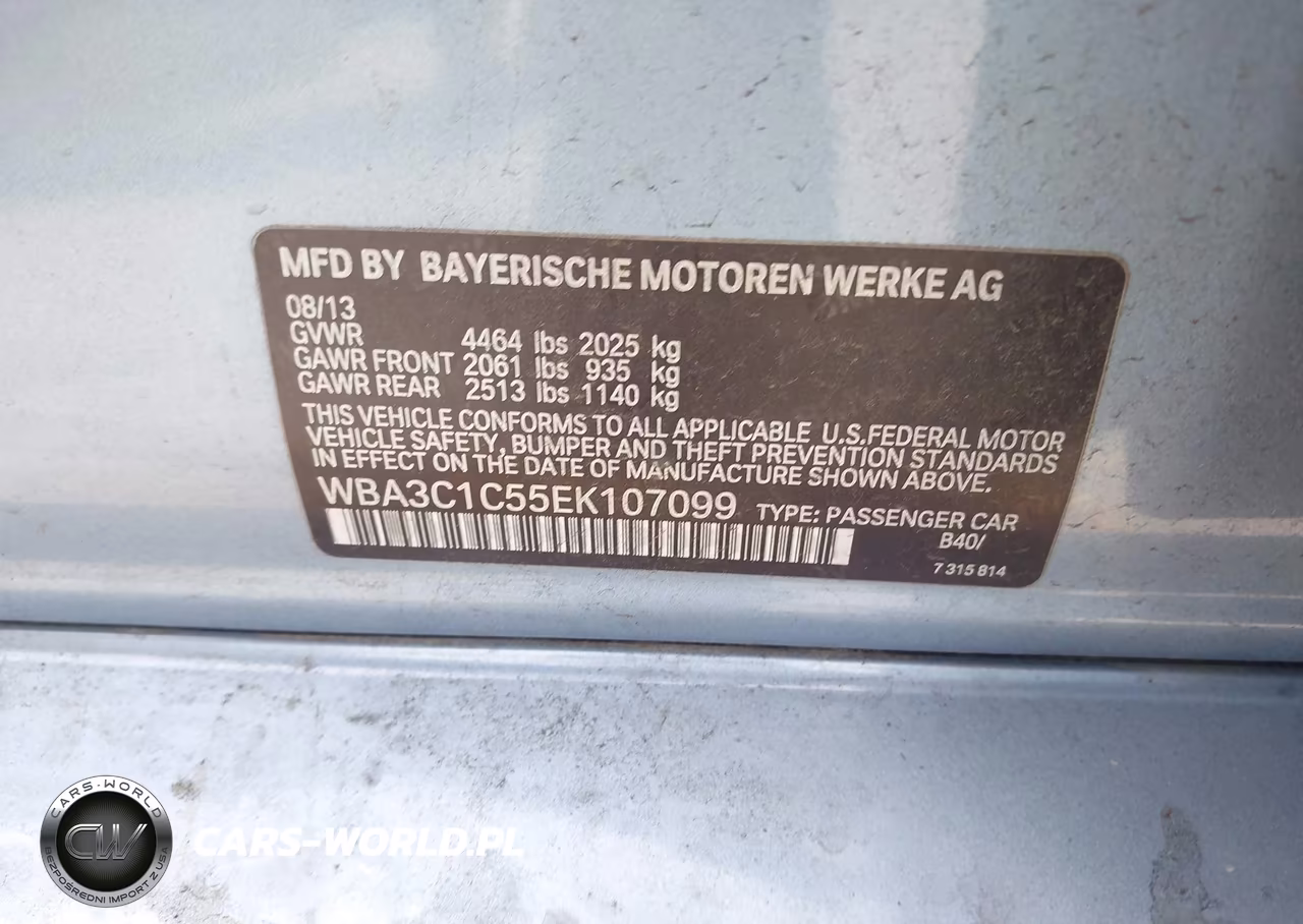 2014 BMW 328I VIN:WBA3C1C55EK107099 - 9