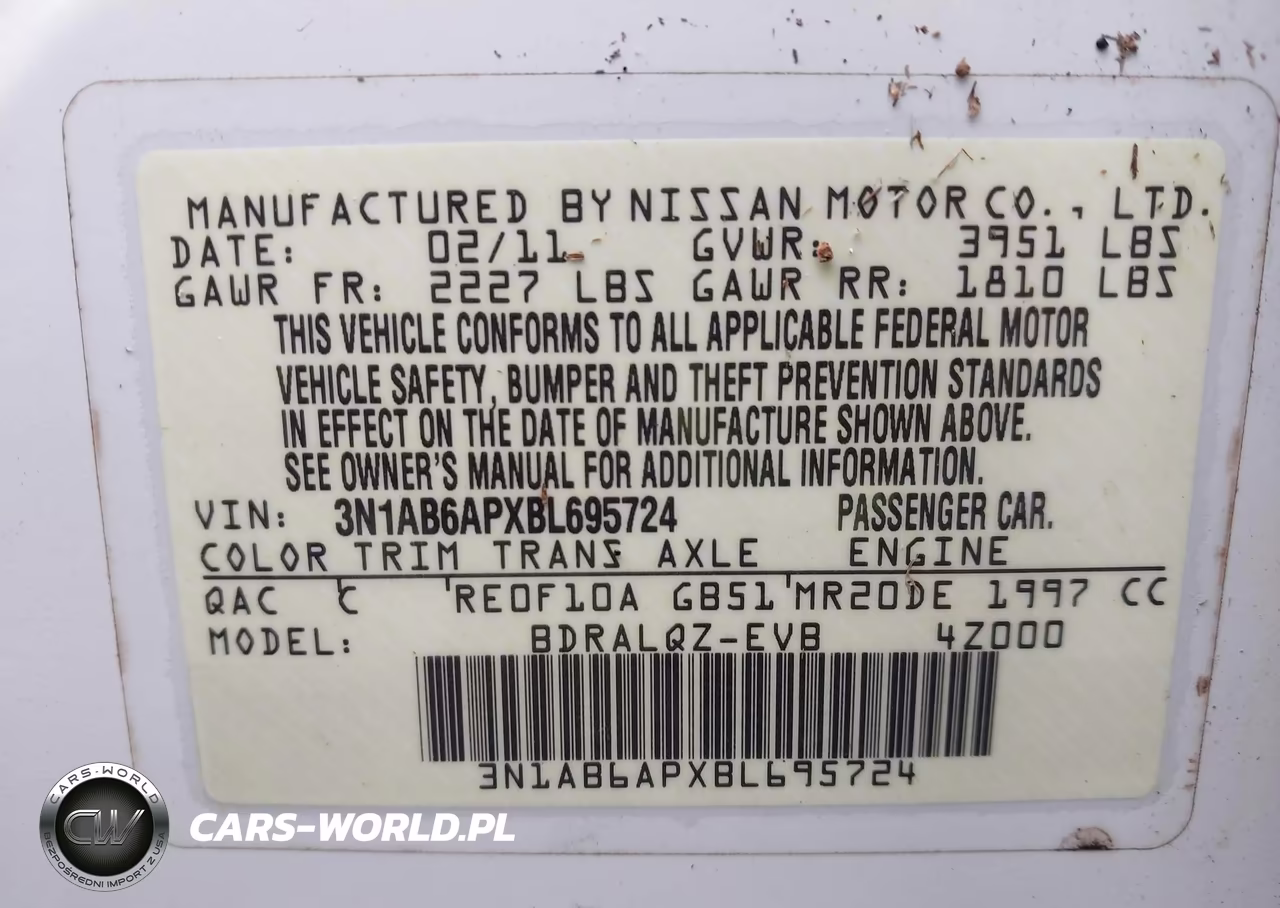 2011 Nissan Sentra 2.0 VIN:3N1AB6APXBL695724 - 9