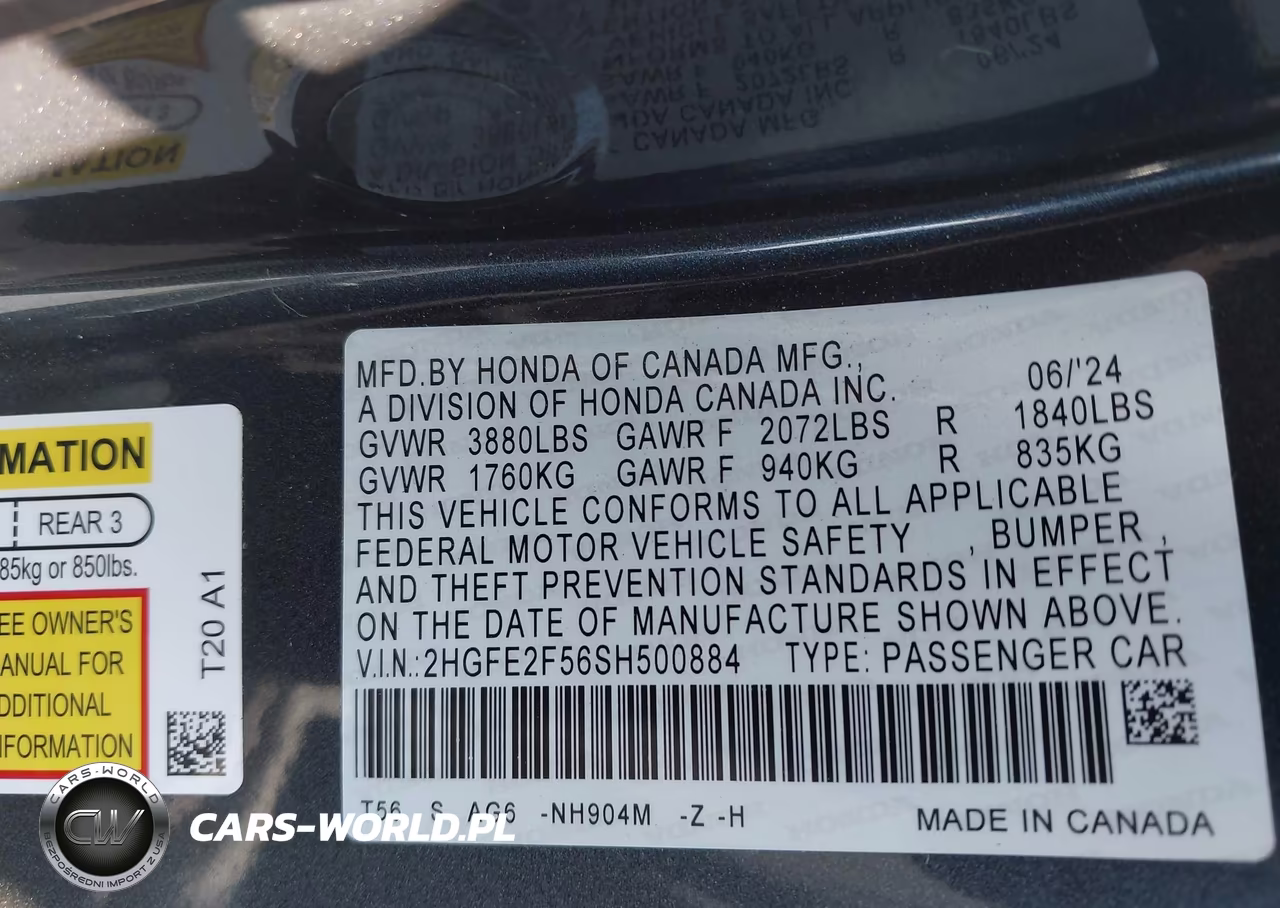 2025 Honda Civic Sport VIN:2HGFE2F56SH500884 - 9