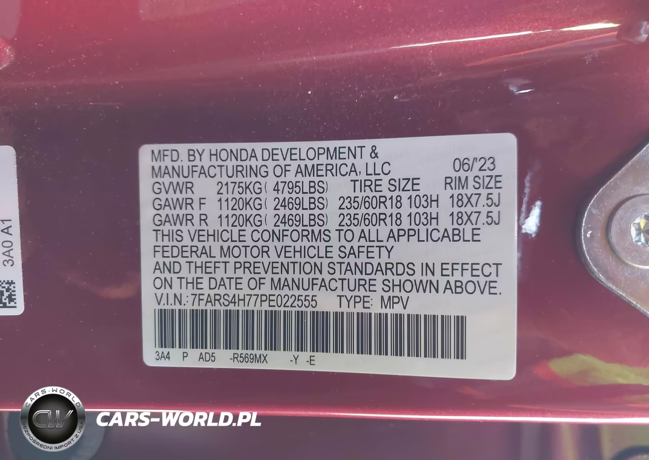 2023 Honda Cr-V Ex-L Awd VIN:7FARS4H77PE022555 - 9