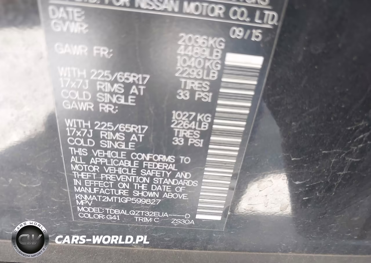 2016 Nissan Rogue Sv VIN:KNMAT2MT1GP599827 - 9