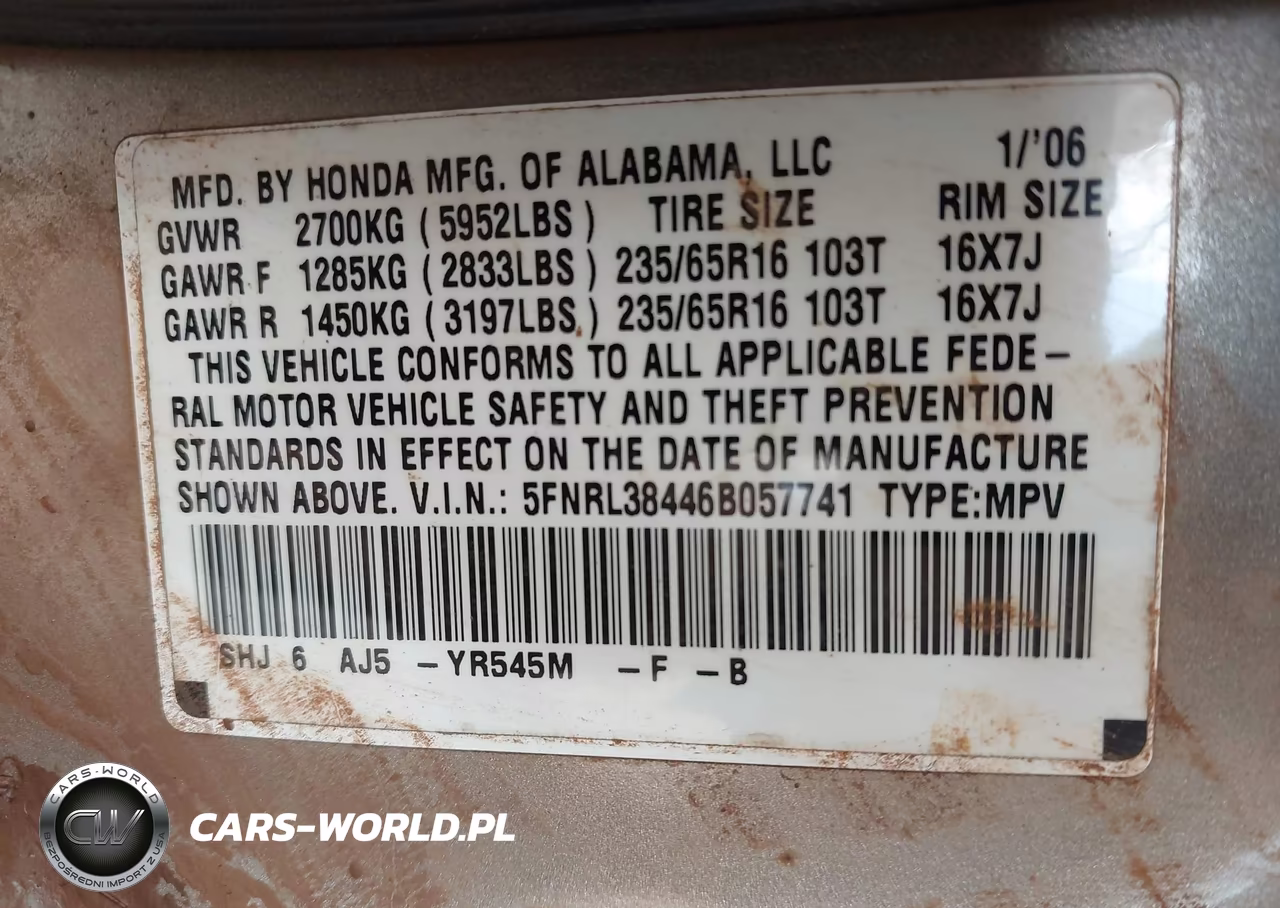 2006 Honda Odyssey Ex VIN:5FNRL38446B057741 - 9