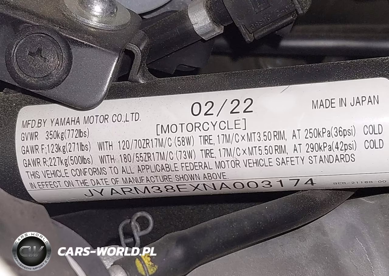 2022 Yamaha Yzfr7 VIN:JYARM38EXNA003174 - 10