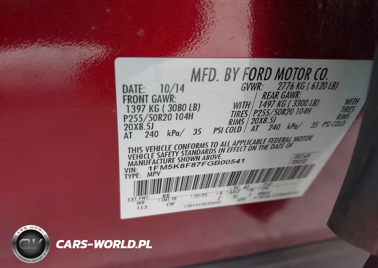 2015 Ford Explorer Limited VIN:1FM5K8F87FGB00541 - 9