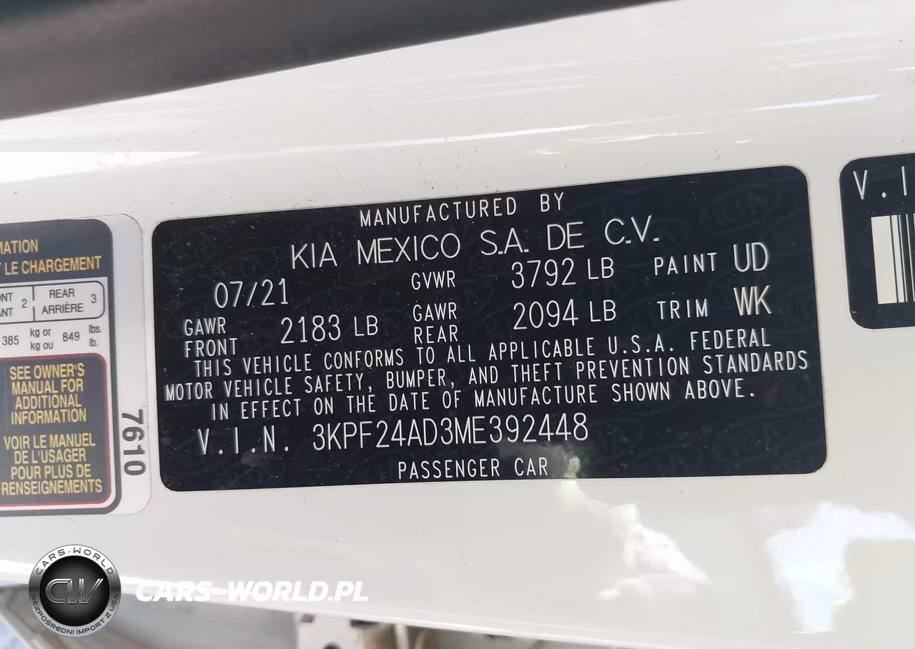 2021 Kia Forte Lxs VIN:3KPF24AD3ME392448 - 9