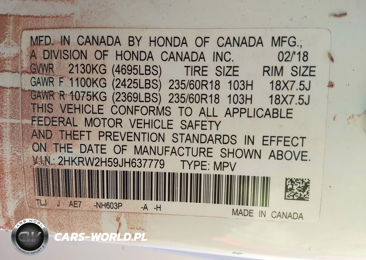2018 Honda Cr-V Ex VIN:2HKRW2H59JH637779 - 9