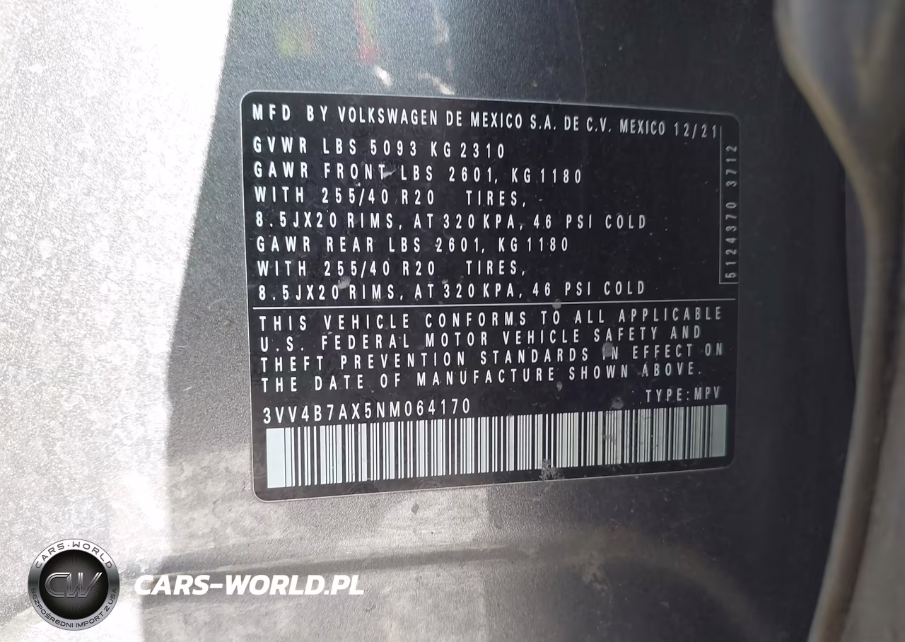 2022 Volkswagen Tiguan 2.0T Sel R-Line VIN:3VV4B7AX5NM064170 - 9