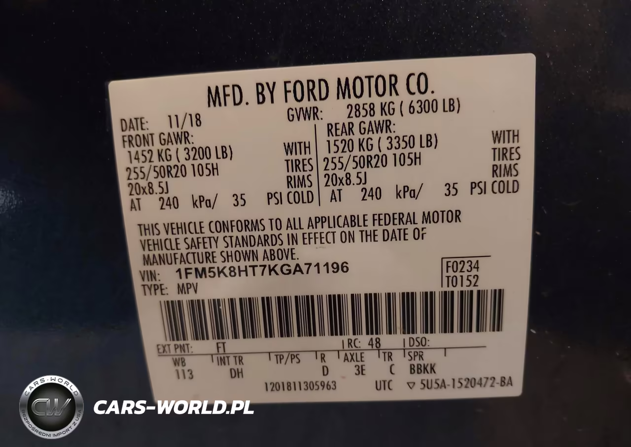 2019 Ford Explorer Platinum VIN:1FM5K8HT7KGA71196 - 9
