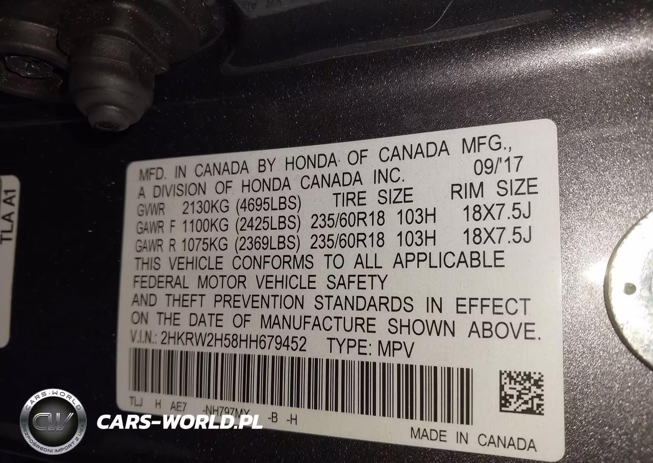 2017 Honda Cr-V Ex VIN:2HKRW2H58HH679452 - 9