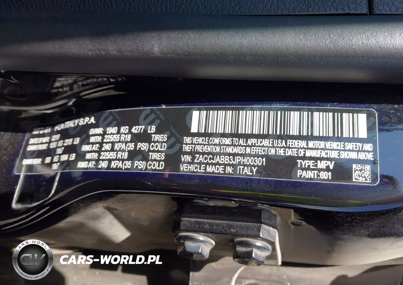 2018 Jeep Renegade Altitude Fwd VIN:ZACCJABB3JPH00301 - 9