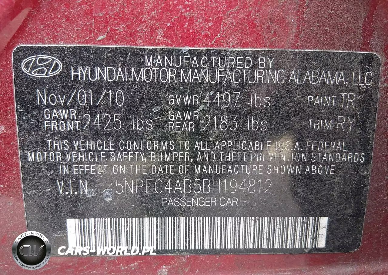 2011 Hyundai Sonata Se 2.0T VIN:5NPEC4AB5BH194812 - 9