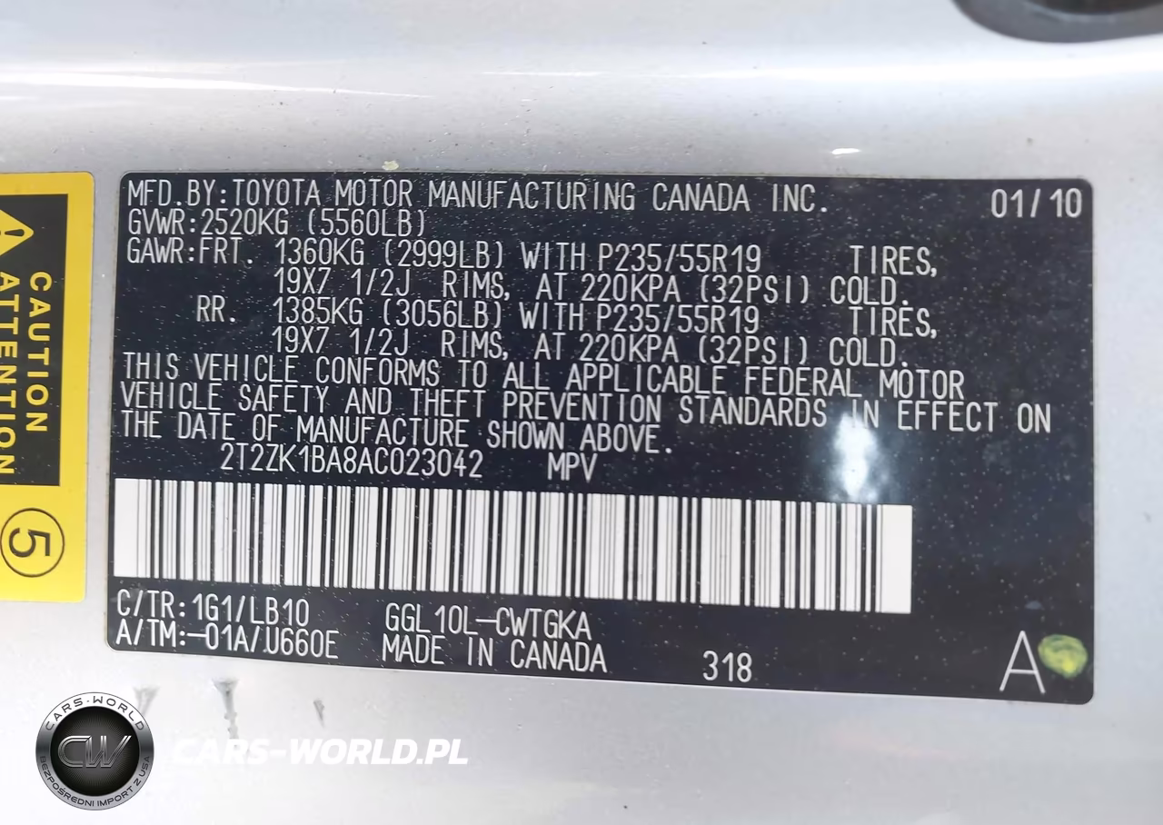 2010 Lexus Rx 350 VIN:2T2ZK1BA8AC023042 - 9