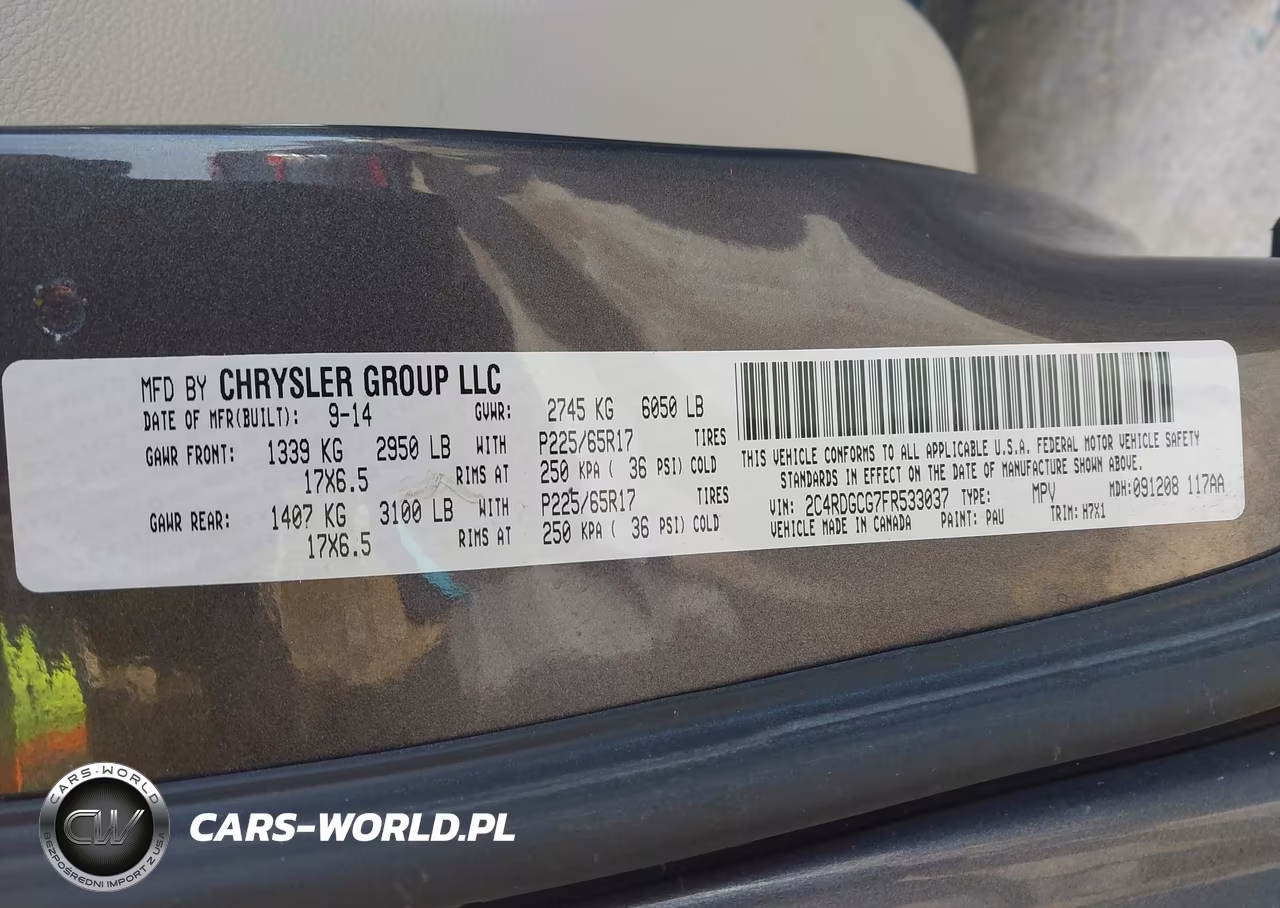 2015 Dodge Grand Caravan Sxt VIN:2C4RDGCG7FR533037 - 9