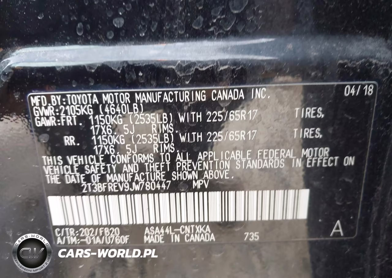 2018 Toyota Rav4 Le VIN:2T3BFREV9JW780447 - 9