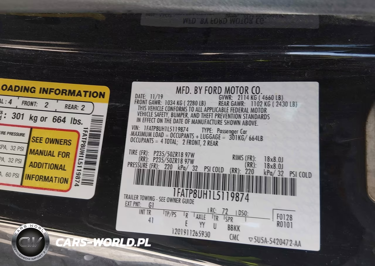 2020 Ford Mustang Ecoboost Premium VIN:1FATP8UH1L5119874 - 9