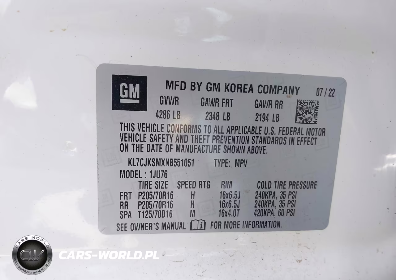 2022 Chevrolet Trax Fwd Ls VIN:KL7CJKSMXNB551051 - 9