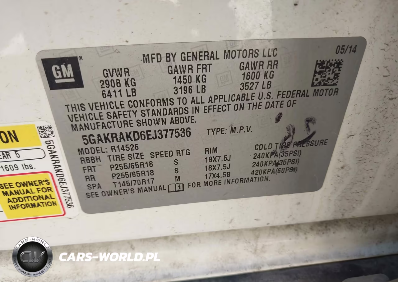 2014 Buick Enclave Convenience VIN:5GAKRAKD6EJ377536 - 9