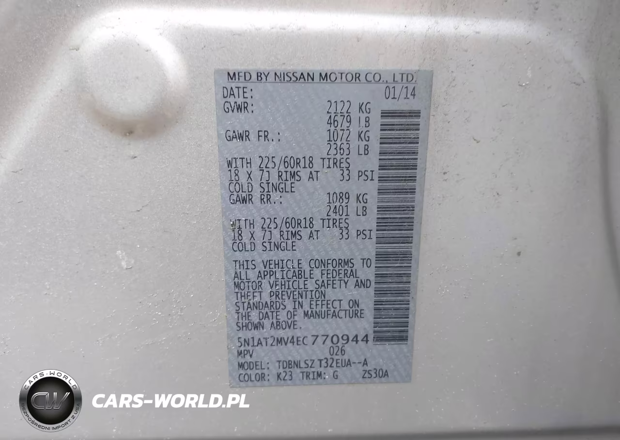 2014 Nissan Rogue S-Sl-Sv VIN:5N1AT2MV4EC770944 - 9