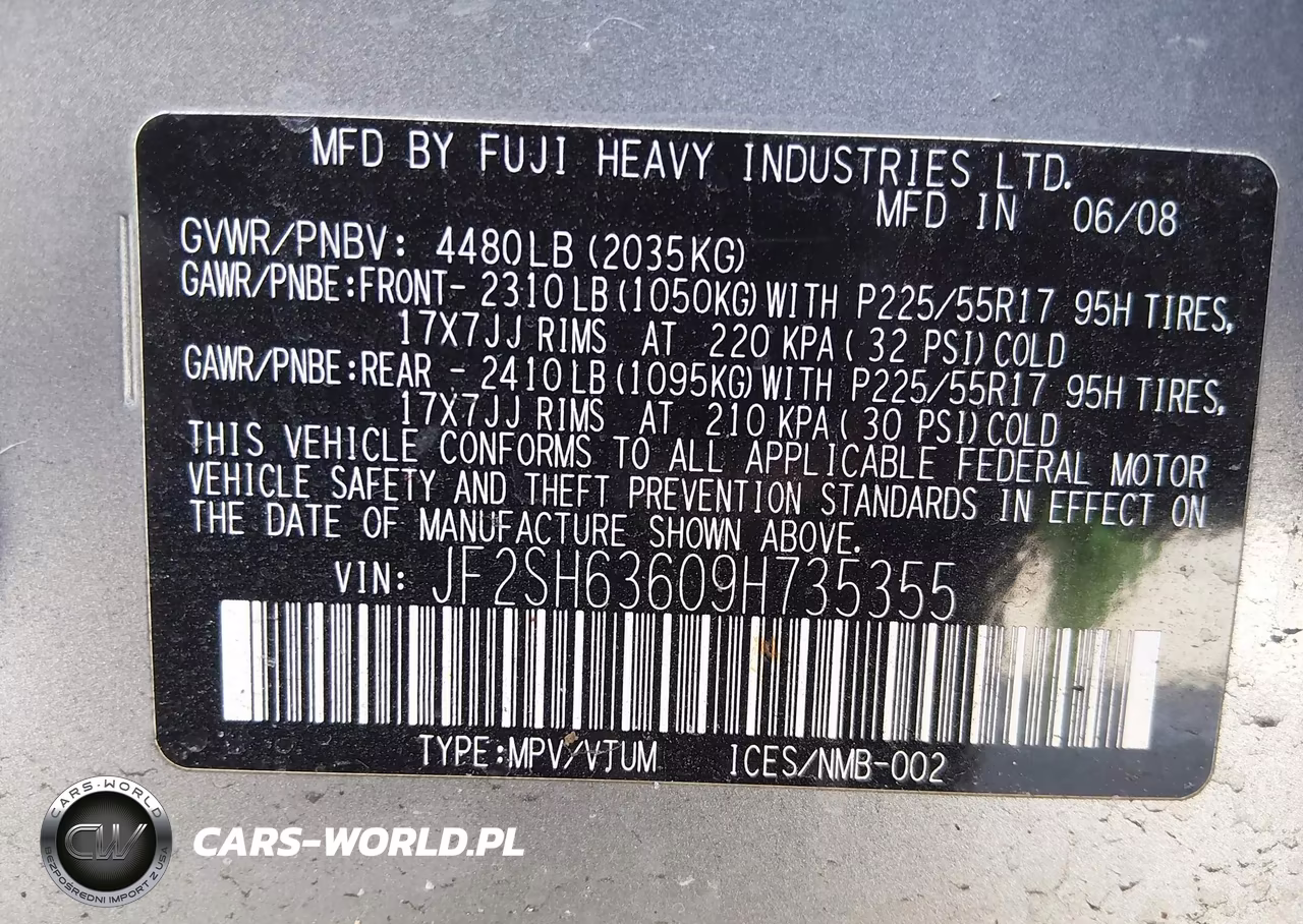 2009 Subaru Forester 2.5X VIN:JF2SH63609H735355 - 9