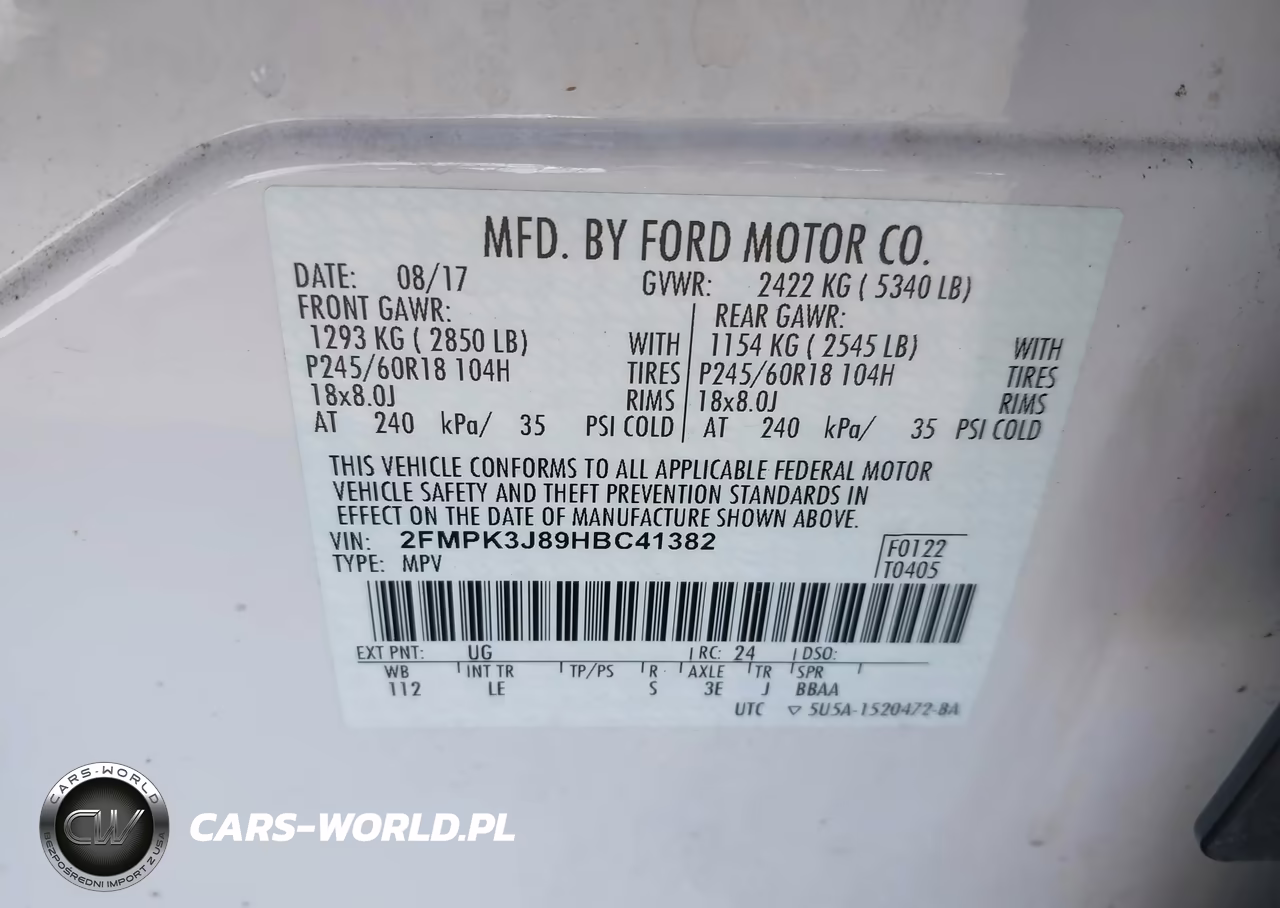 2017 Ford Edge Sel VIN:2FMPK3J89HBC41382 - 9